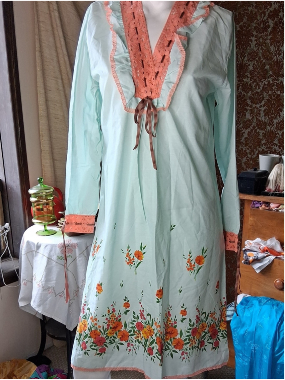 Vintage linfleur cotton night gown M
